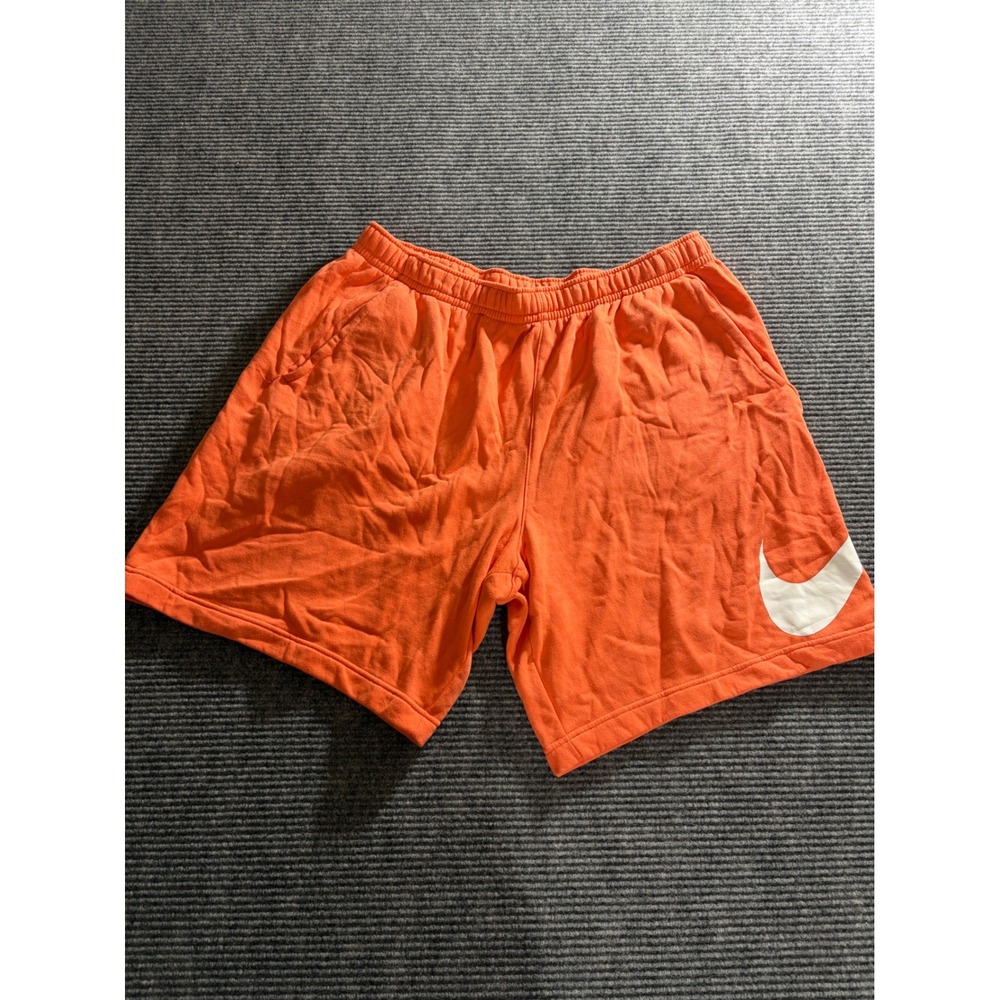 Nike Mens XXL Orange Fleece Shorts Oversized Swoosh Graphic BV2770-803